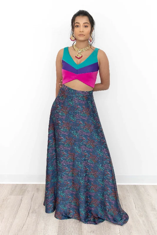 RESSA Wild Print Lehenga Skirt cashmere skirt rich