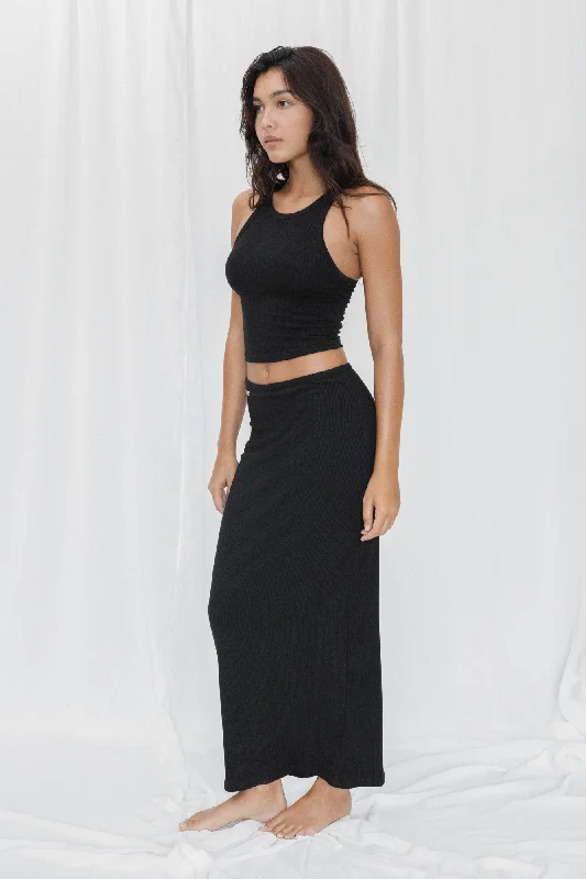 Rib Long Skirt summer skirt style