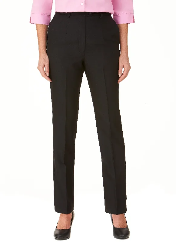 ROBINVALE FLAT FRONT PANT - BLACK Sleek Black Pants