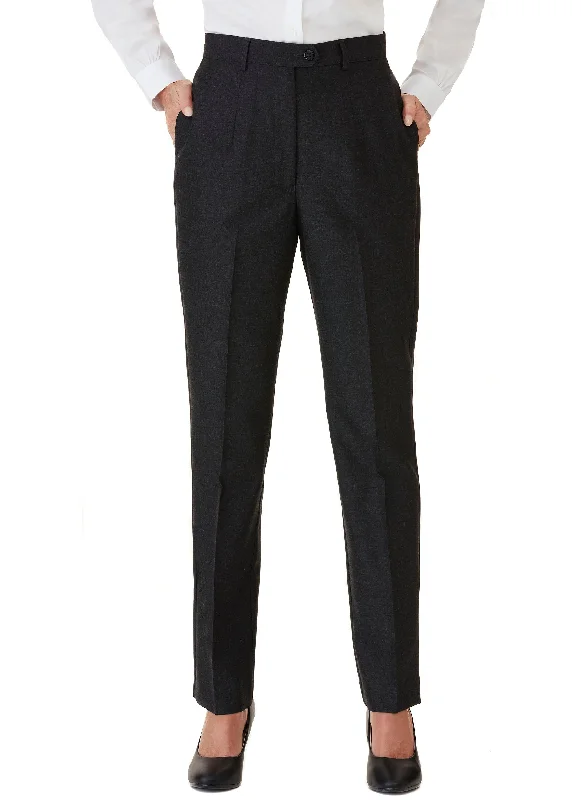 ROBINVALE FLAT FRONT PANT - CHARCOAL Fashionable Jogger Pants