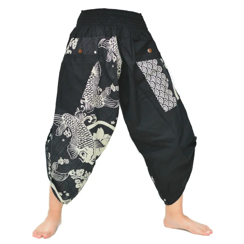 Samurai Pants Ninja Pants Yoga Pants Men Women Black Comfy Athletic Pants