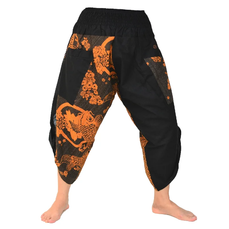 Samurai Pants Ninja Pants Yoga Pants Men Women Brown Cozy Maternity Pants