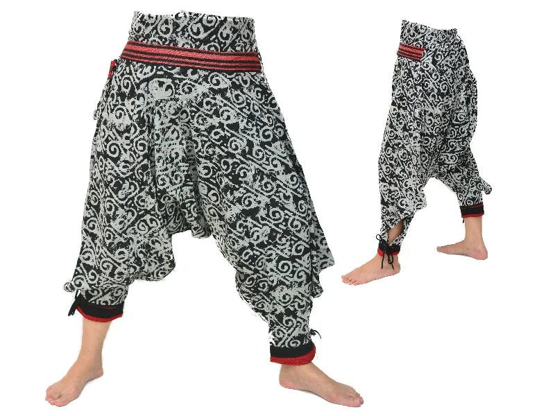 Samurai Style Harem Pants Men Women Black Grey Slim Fit Casual Pants