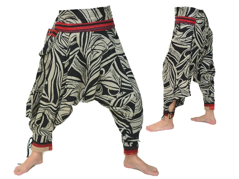 Samurai Style Harem Pants Men Women Black Grey Trendy Palazzo Pants