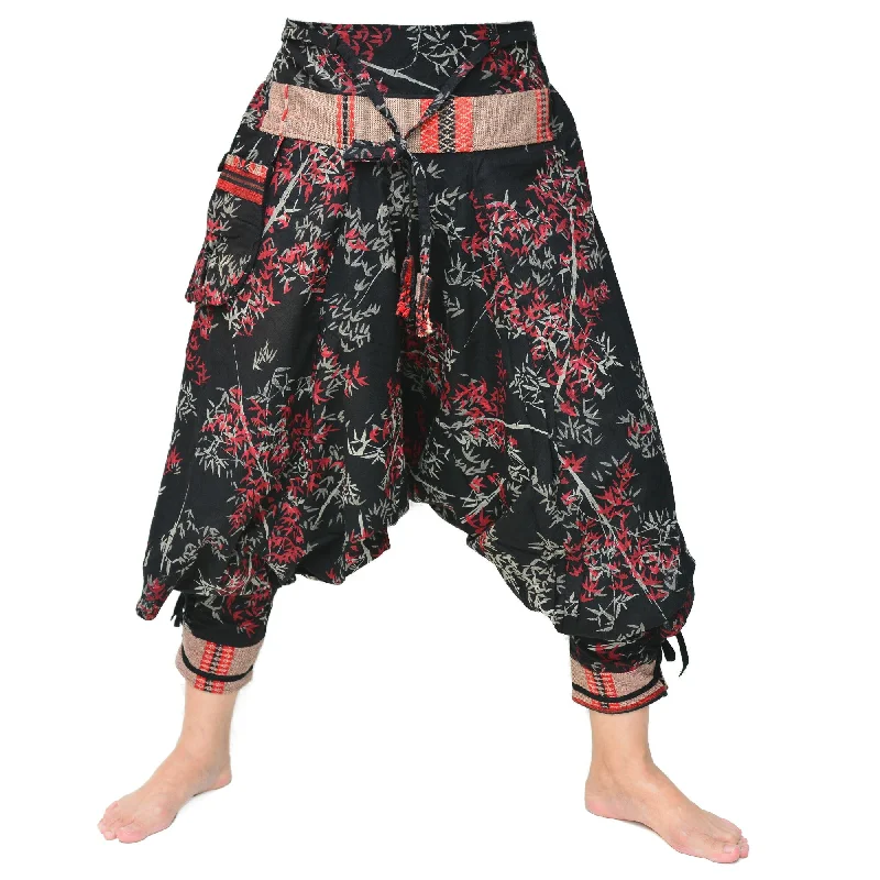 Samurai Style Harem Pants Ninja Pants Men Women Black Bamboo Fashionable Work Pants