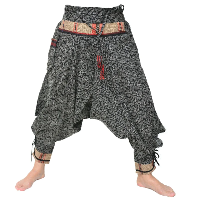 Samurai Style Harem Pants Ninja Pants Men Women Black Grey Classic Flared Pants