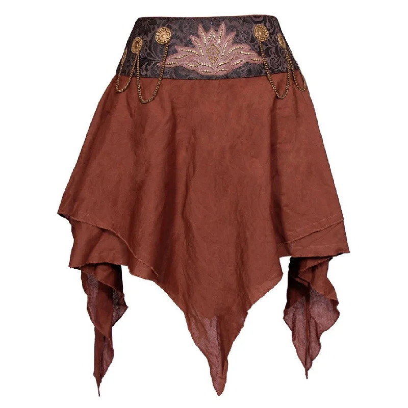 Steampunk Skirt Coffee Skirt midi skirt versatile