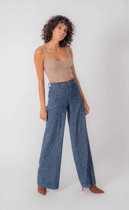 Tallulah Wide Leg Pant by Level 99 in Stargazer Soft Cotton Pants