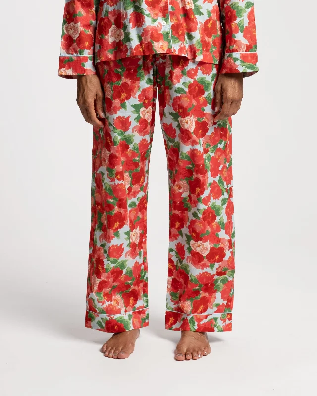 Teddy Pajama Pant Peony Trendy Printed Pants